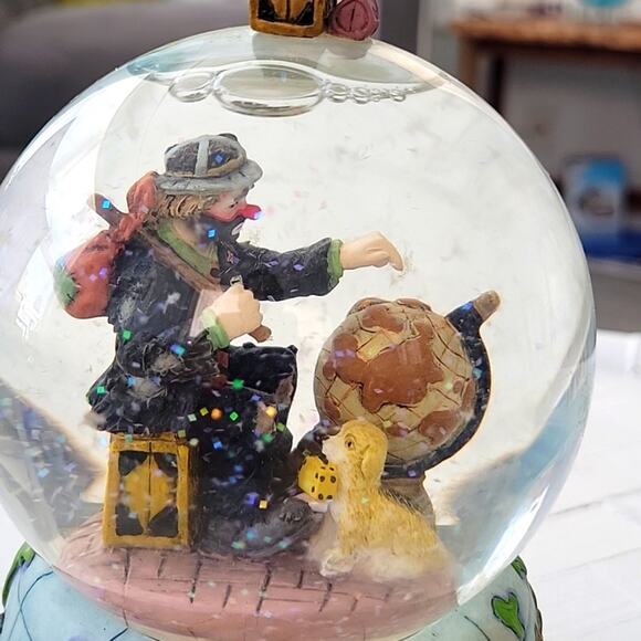 Flambro Emmit Kelly Jr. Snow Globe Music Box "Around the World in 80 Days" WORKS - Picture 2 of 12